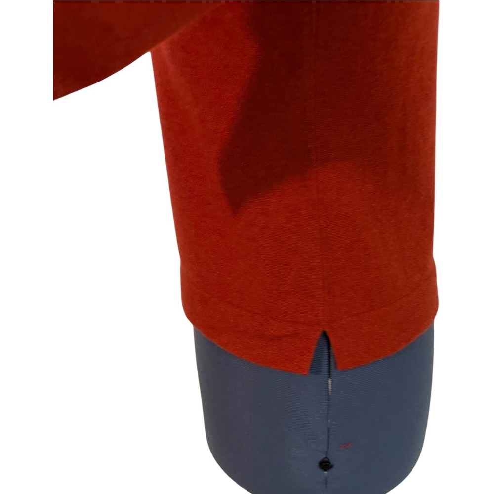 Vtg Griffen Cashmere Womens Rust Orange V Neck Sweater 3/4 Sleeve Fall Petite PS - Picture 3 of 13